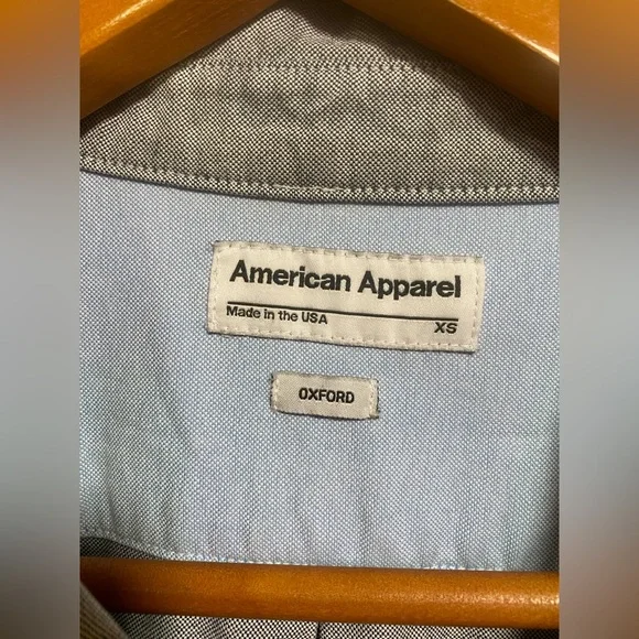 Vintage American Apparel Oxford Colorblock Shirt XS - Y2K/90s Preppy Unisex - Picture 12 of 12